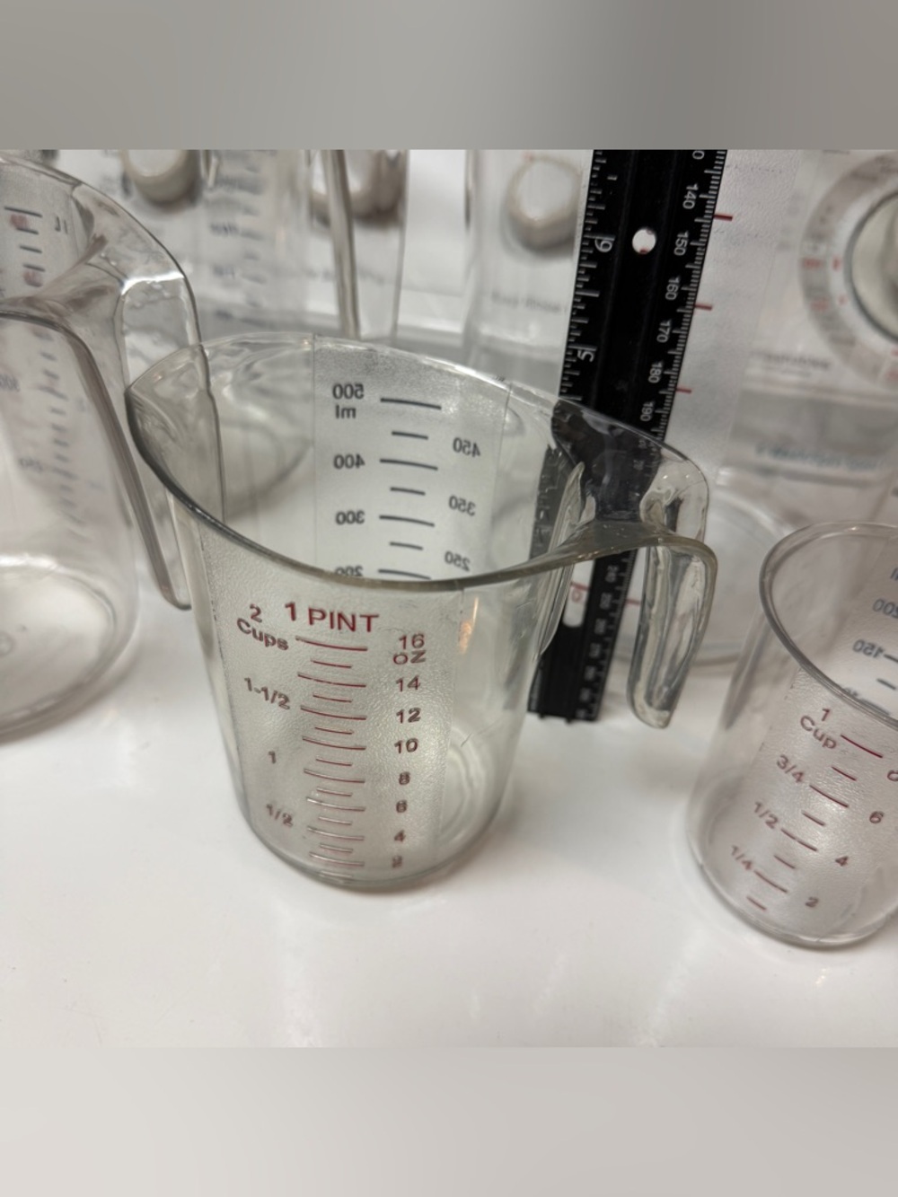 5pc Clear stackable Plastic Measuring Cup Set - Transparent - Picture 10 of 15